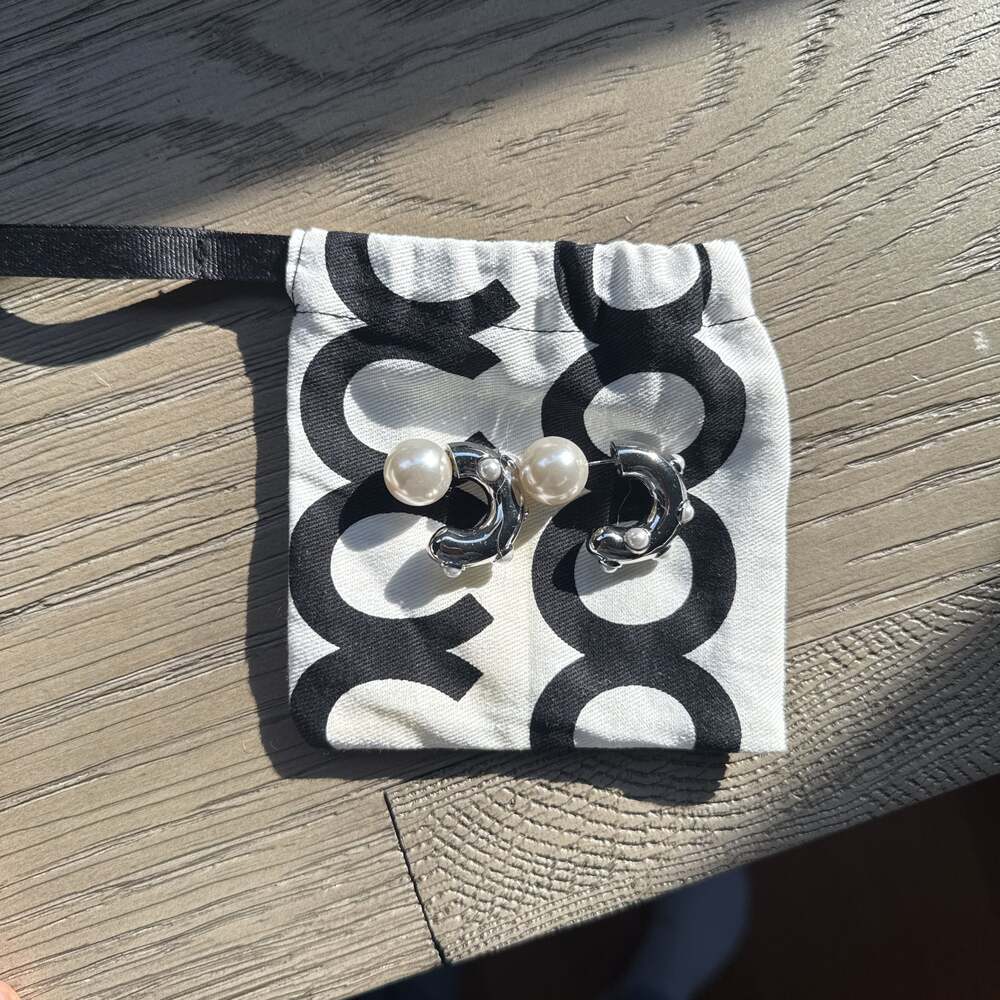 Marc Jacobs Dot Faux Pearl Hoop Earrings